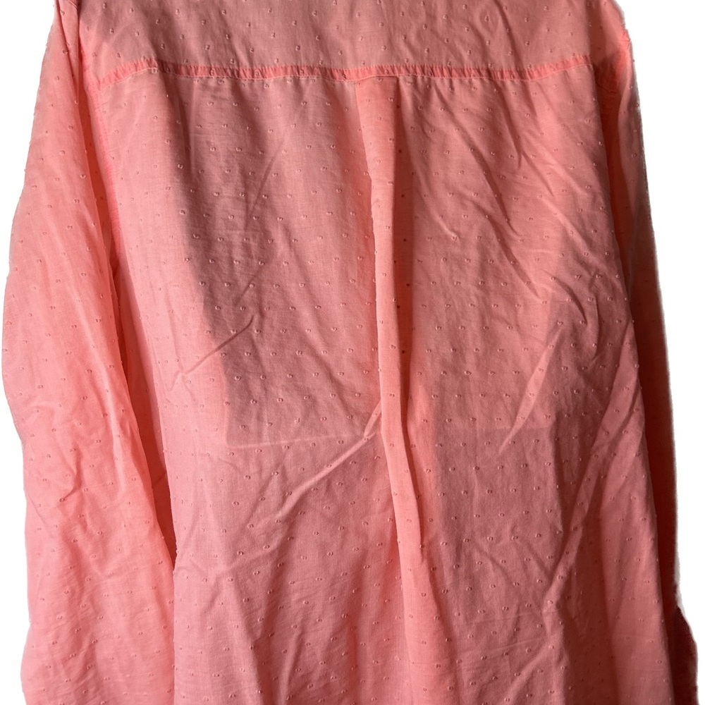 Old navy pinkish orange Swiss dot button shirt blouse size XL - Picture 2 of 4